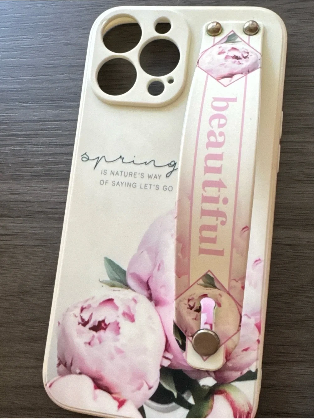 ⭐️Pink Floral Grip Ring Phone Case for iPhone - Elegant Protection